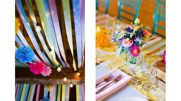 yellow, pink blue wedding table:streamers.001